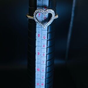 Heart Halo Ring with natural diamond - Silver